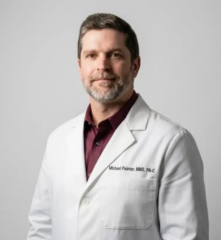michael-painter-pa-c Michael Painter, a board-certified physician assistant in Boca Raton, FL specializing in regenerative options for MSK, neuro-cognitive health, longevity, autoimmune, disorders, and more.