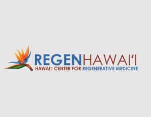 Logo for Regen Hawai’i, Hawai’i Center for Regenerative Medicine. Offices located in Honolulu and Hilo.